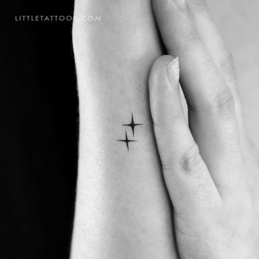 Tatuaje temporal de pareja brillante - Juego de 3
