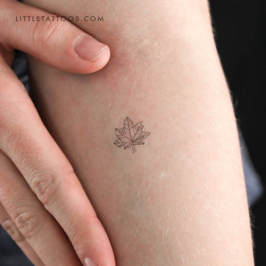 Tatuaje temporal de hoja de arce (juego de 3)