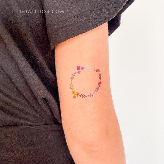 Tatuaje temporal de corona de flores de Zihee (juego de 3)