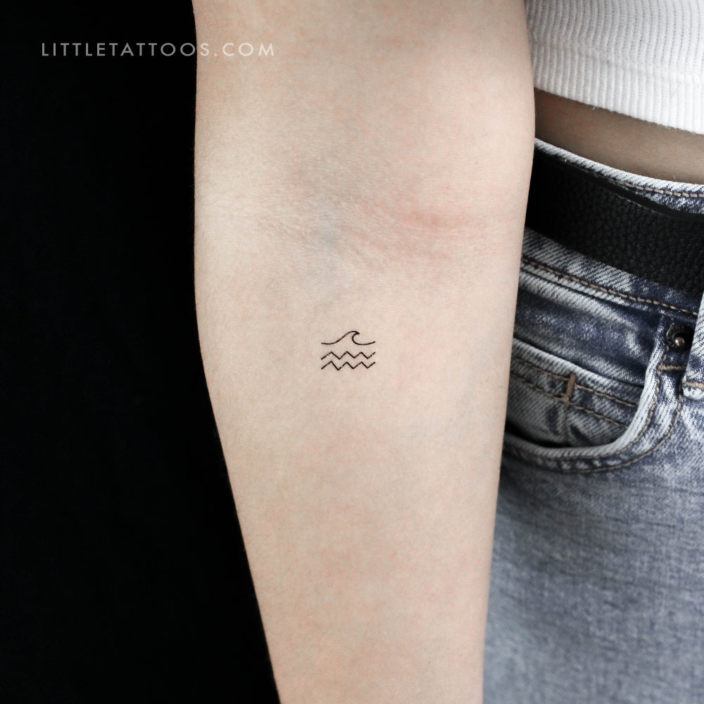 Minimalist Sea Temporary Tattoo - Set of 3