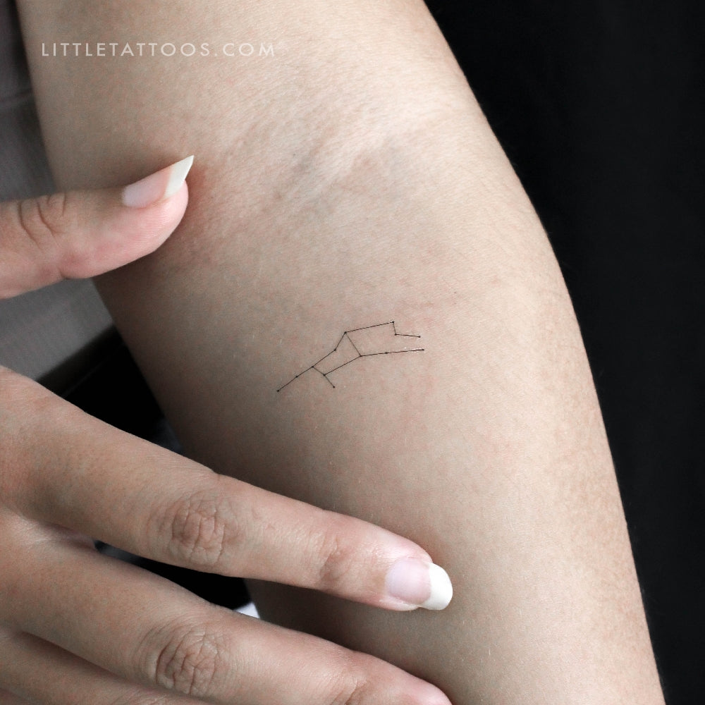 Tatuaje temporal pequeño de la constelación de Virgo (juego de 3)