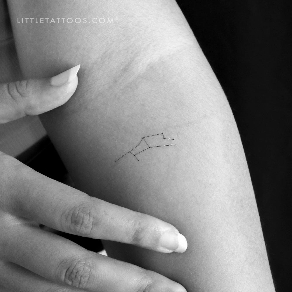 Tatuaje temporal pequeño de la constelación de Virgo (juego de 3)