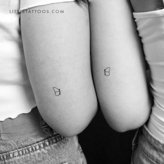 Tatuaje temporal de alas de mariposa a juego (juego de 3)