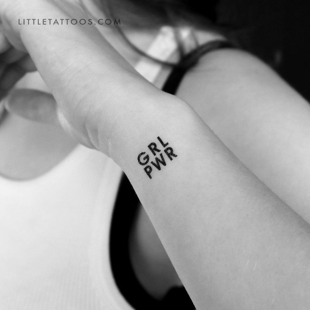 Tatuaje temporal GRL PWR - Juego de 3