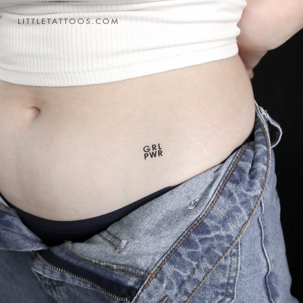 Tatuaje temporal GRL PWR - Juego de 3