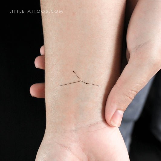 Tatuaje temporal pequeño de la constelación de Cáncer (juego de 3)