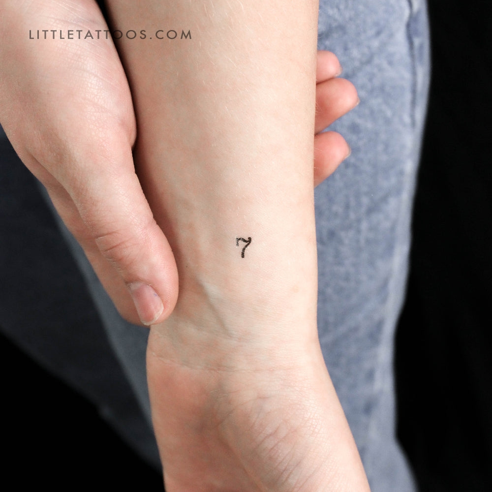 Number 7 Temporary Tattoo - Set of 3