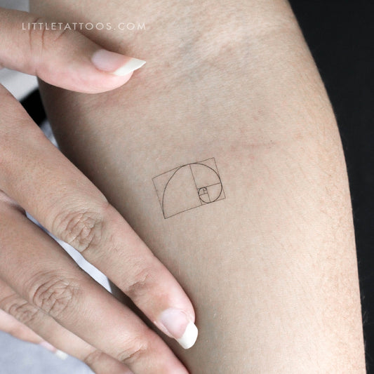 Small Golden Spiral Temporary Tattoo - Set of 3