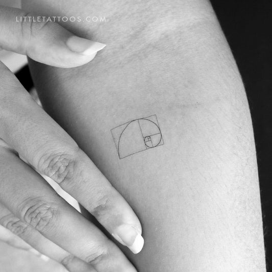 Small Golden Spiral Temporary Tattoo - Set of 3