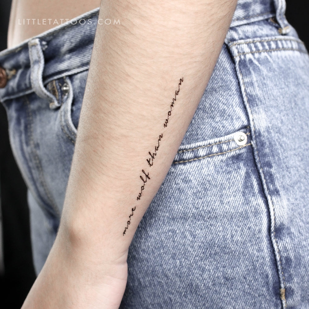 More Wolf Than Woman Temporary Tattoo - Set of 3