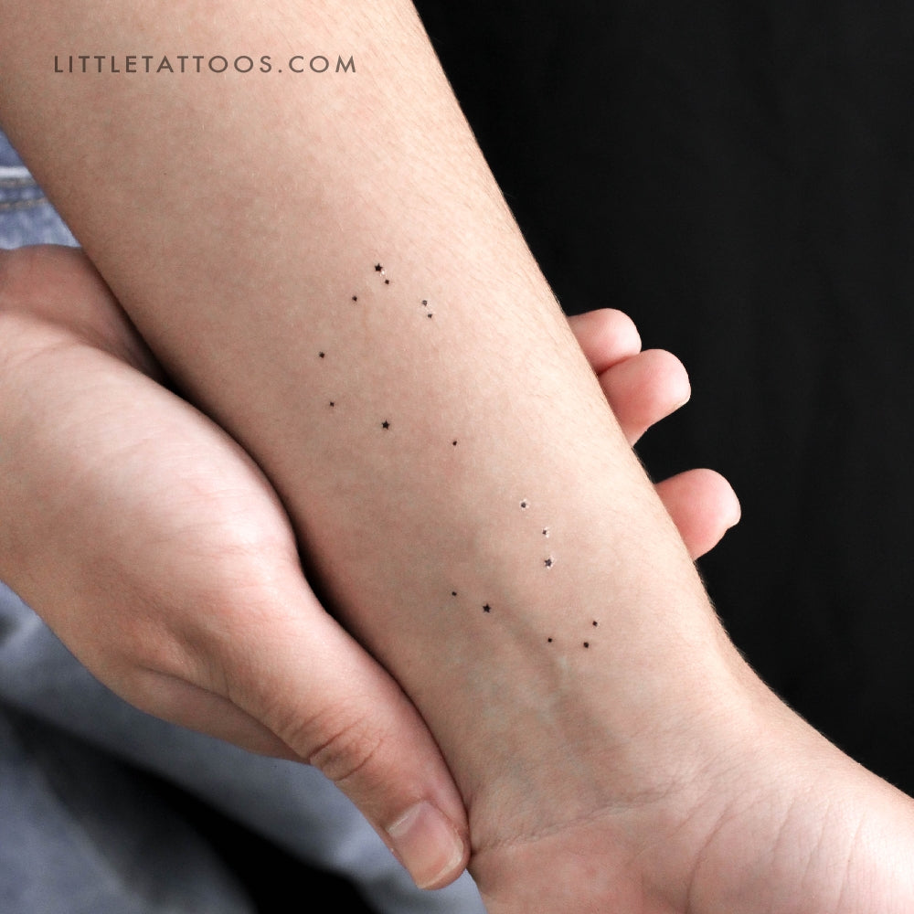 Tatuaje temporal minimalista de la constelación de Escorpio (juego de 3)