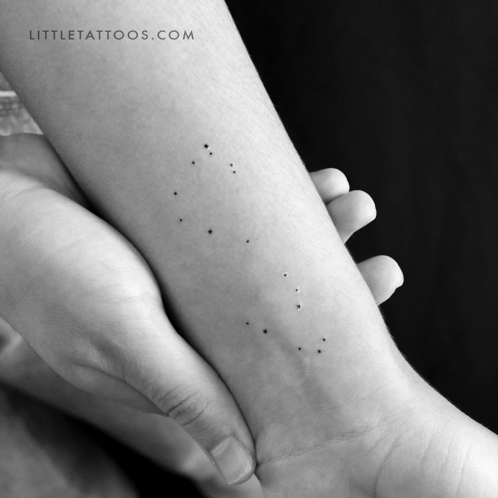 Tatuaje temporal minimalista de la constelación de Escorpio (juego de 3)