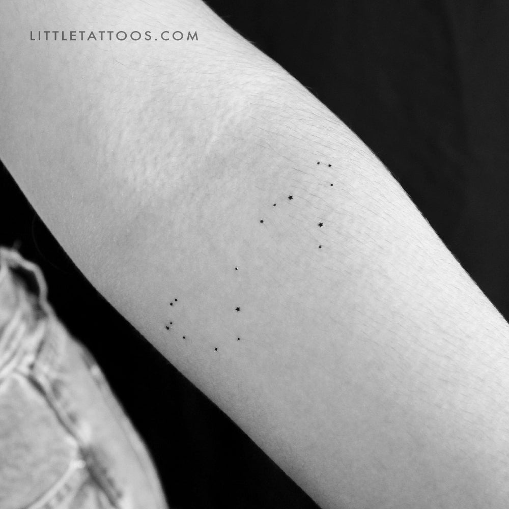 Tatuaje temporal minimalista de la constelación de Escorpio (juego de 3)