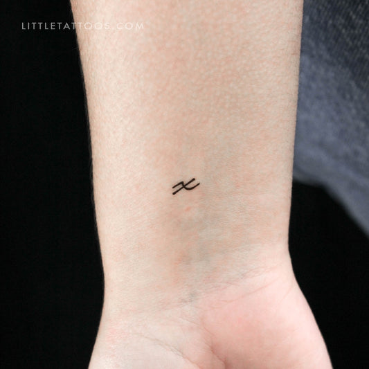 X Handwritten Letter Temporary Tattoo - Set of 3