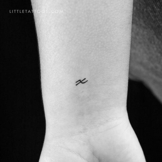 X Handwritten Letter Temporary Tattoo - Set of 3