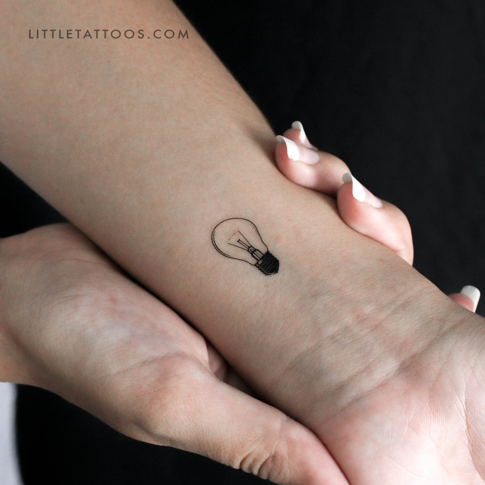 Tatuaje temporal de bombilla - Juego de 3