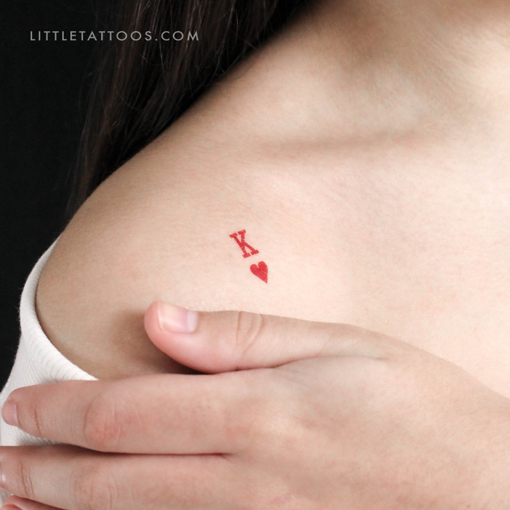 King of Hearts Temporary Tattoo - Set of 3