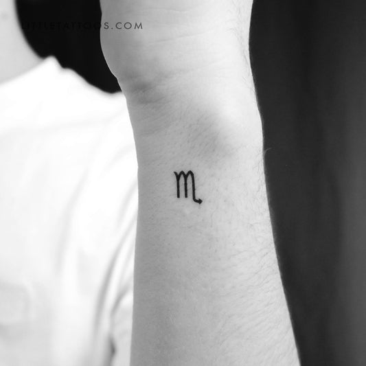 Scorpio Zodiac Symbol Temporary Tattoo - Set of 3