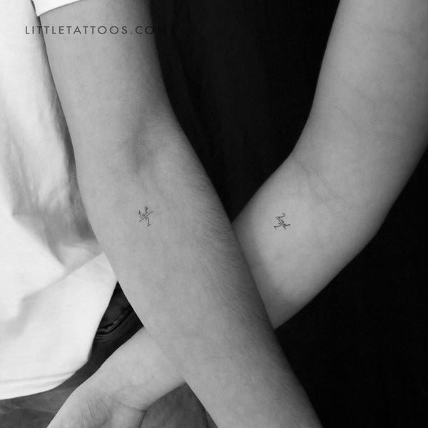 Matching Two Siblings Temporary Tattoo - Set of 3+3