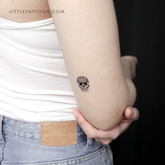 Small Sugar Skull Temporary Tattoo - Set of 3