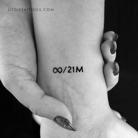 Infinity Divided By 21 Million Temporary Tattoo - Set of 3