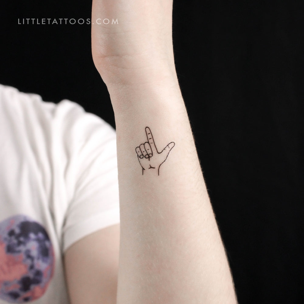 Tatuaje temporal de gesto de mano de perdedor - Juego de 3