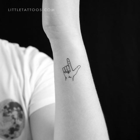 Loser Hand Gesture Temporary Tattoo - Set of 3