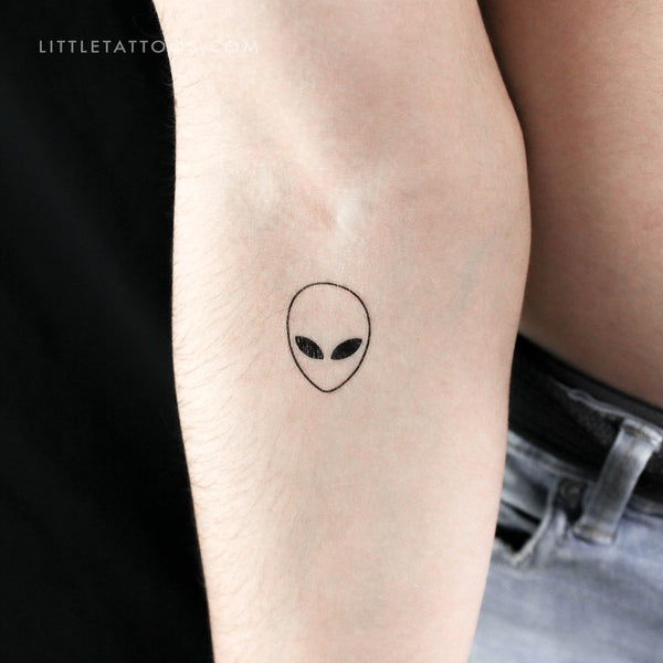 Alien Head Temporary Tattoo - Set of 3