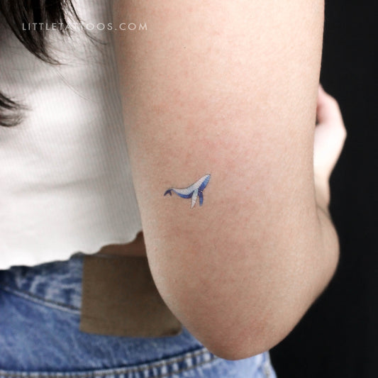 Small Watercolor Whale By Zihee Temporary Tattoo - Set of 3