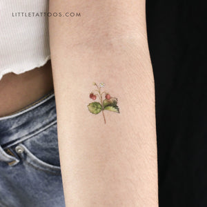 Small Wild Strawberries By Ann Lilya Temporary Tattoo - Set of 3