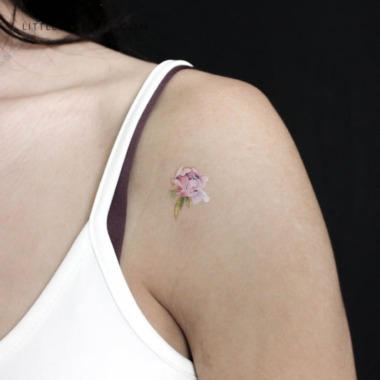 Pink Peony By Ann Lilya Temporary Tattoo - Set of 3