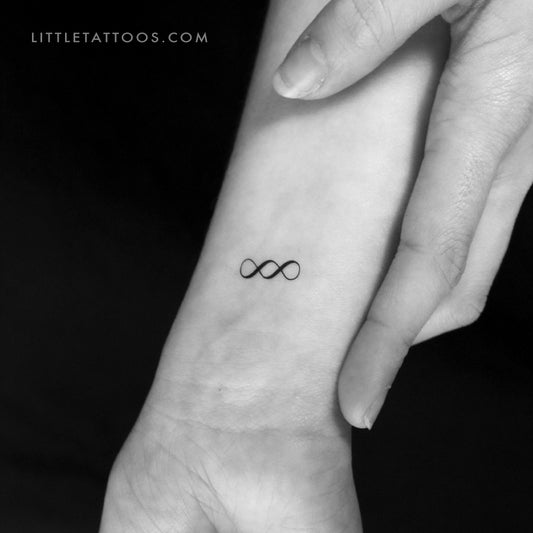Tatuaje temporal pequeño de doble símbolo de infinito (juego de 3)