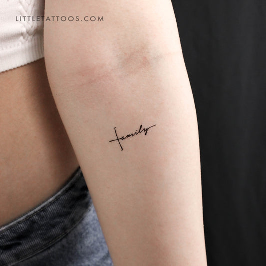 Family Cross Temporary Tattoo - Set of 3