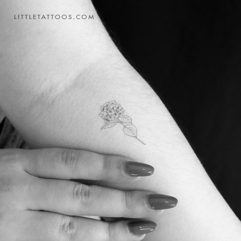 Hydrangea Temporary Tattoo - Set of 3