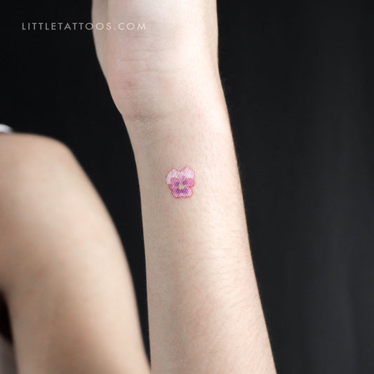 Tatuaje temporal de pensamiento rosa pequeño (juego de 3)