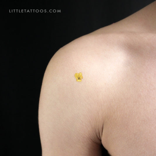Tatuaje temporal de pensamiento amarillo pequeño (juego de 3)