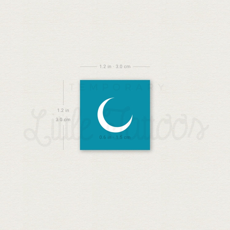 White Ink Sharp Crescent Temporary Tattoo - Set of 3