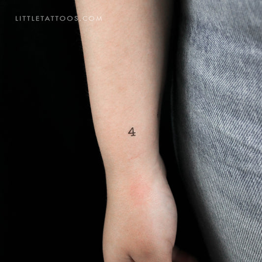 Number 4 Temporary Tattoo - Set of 3