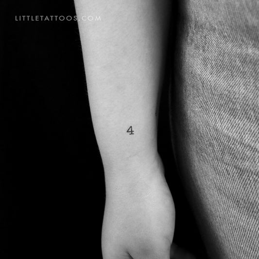 Number 4 Temporary Tattoo - Set of 3