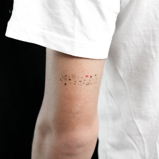 Tatuaje temporal de galaxia pequeña - Juego de 3