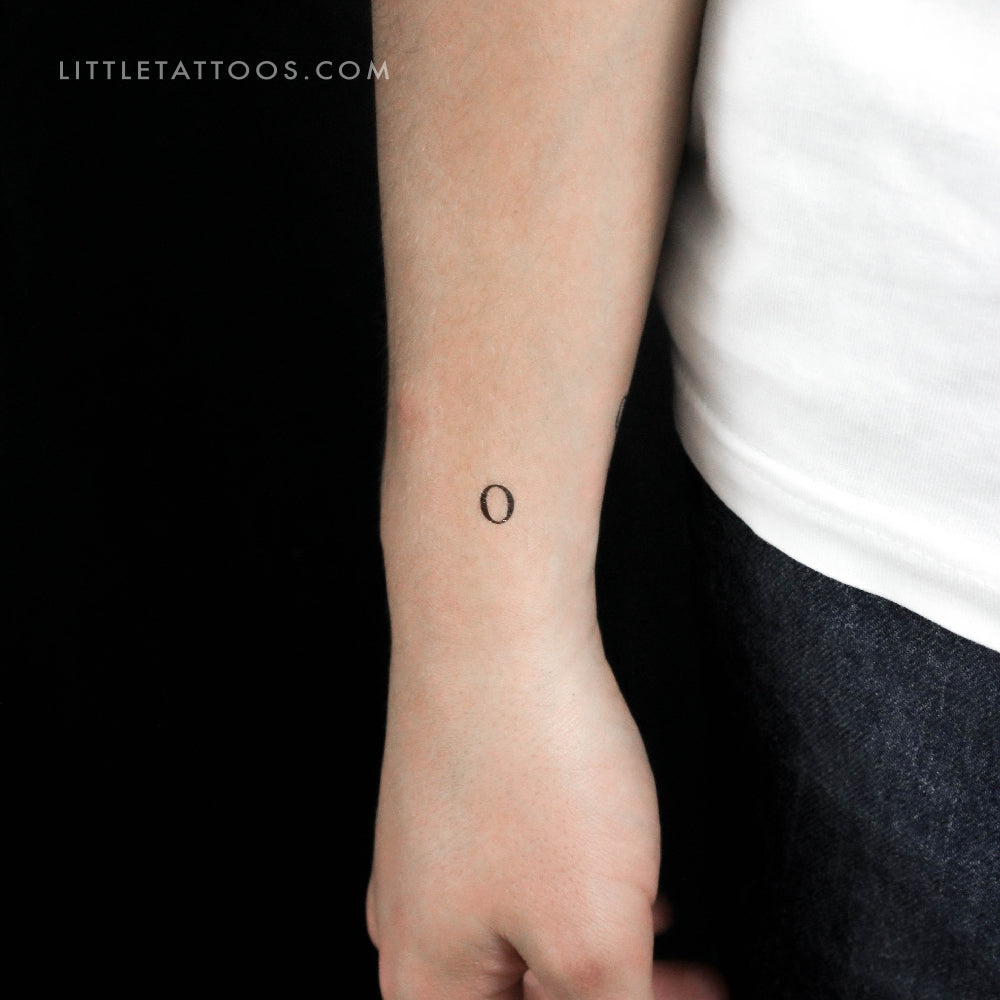 O Uppercase Serif Letter Temporary Tattoo - Set of 3