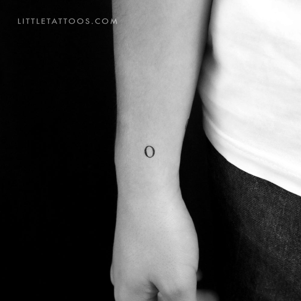 O Uppercase Serif Letter Temporary Tattoo - Set of 3
