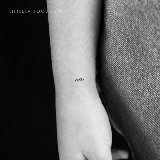 Tatuaje temporal de letra N escrita a mano - Juego de 3