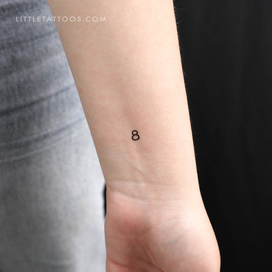 Number 8 Temporary Tattoo - Set of 3