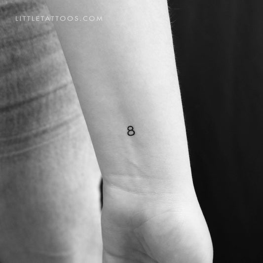 Number 8 Temporary Tattoo - Set of 3