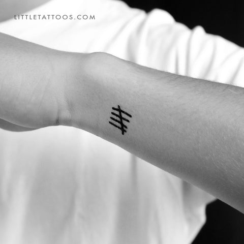 Tally Marks Temporary Tattoo - Set of 3