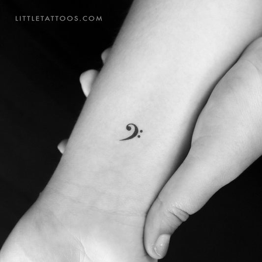 Bass Clef Temporary Tattoo - Set of 3