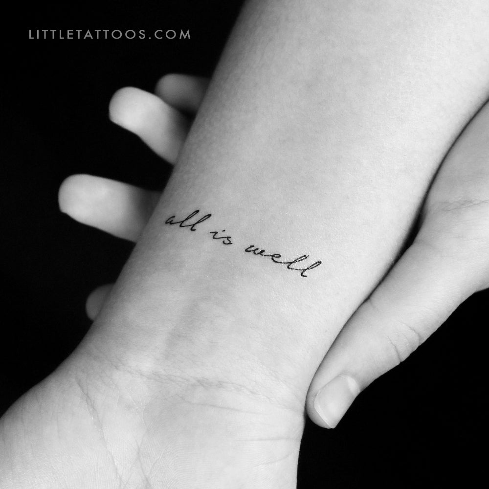 All Is Well Temporary Tattoo - Set of 3