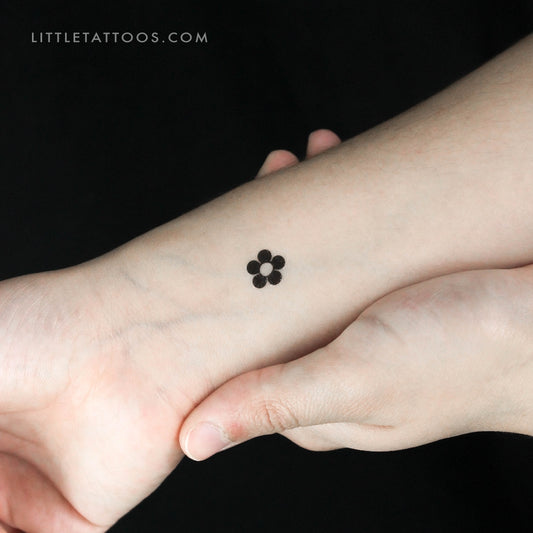 Tatuaje temporal de flor minimalista - Juego de 3