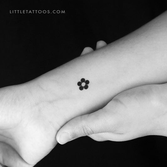 Tatuaje temporal de flor minimalista - Juego de 3